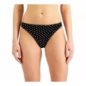 Charter Club Women's Everyday Cotton Bikini Underwear, Black/White, Size S, NWT